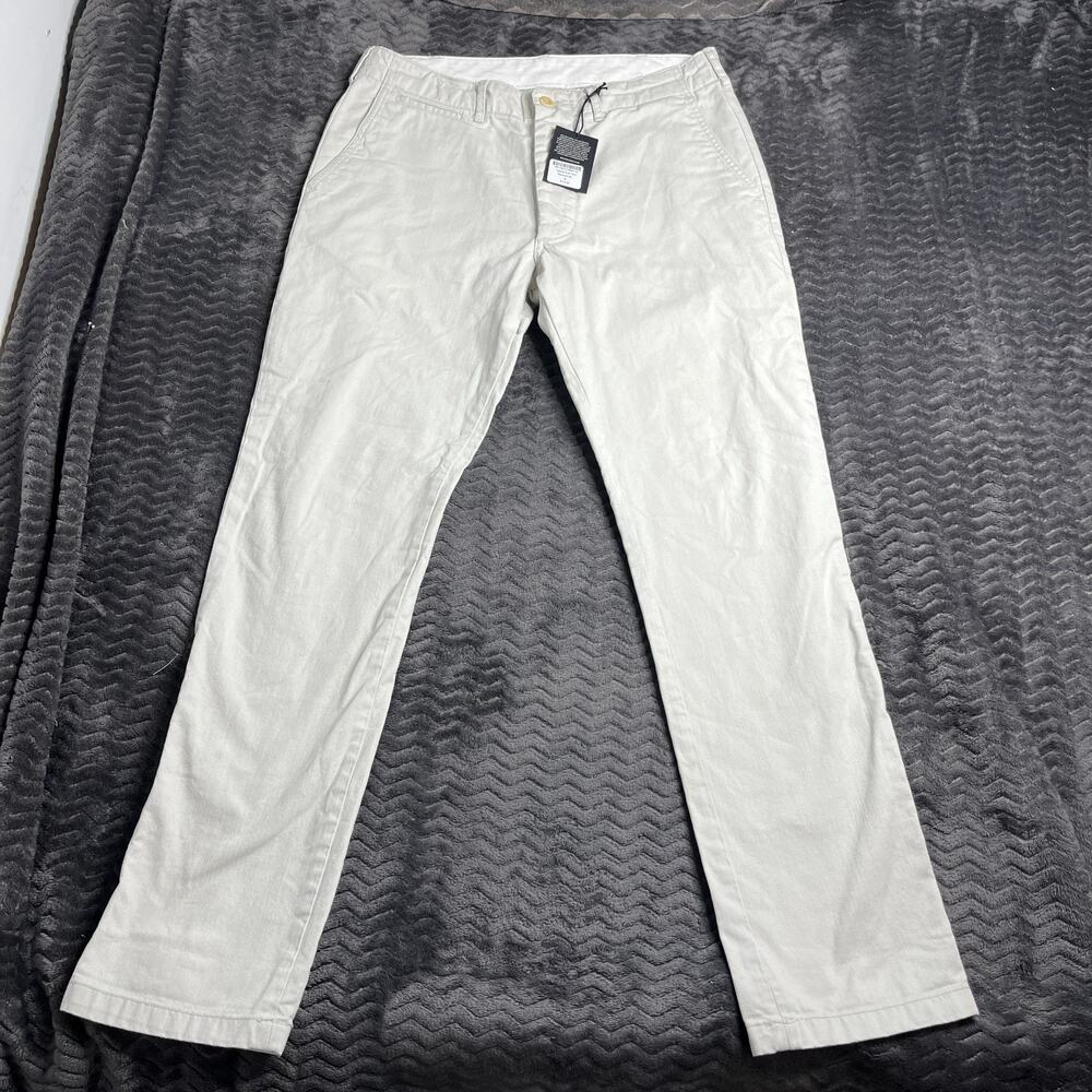 Buck Mason Natural Slub Twill Maverick Slim Officer Pant size 32 NWT